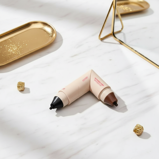 Flat lay eyeliner luxe